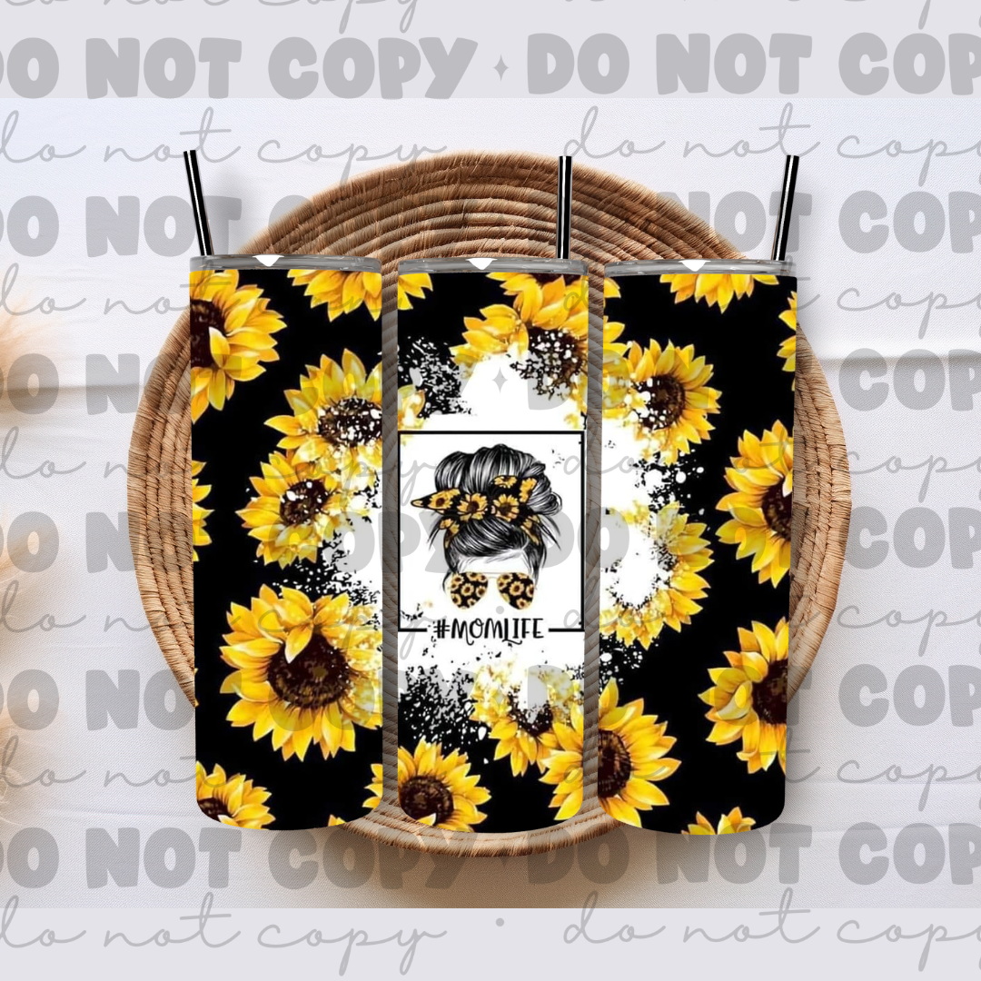 Mom life sunflower tumbler