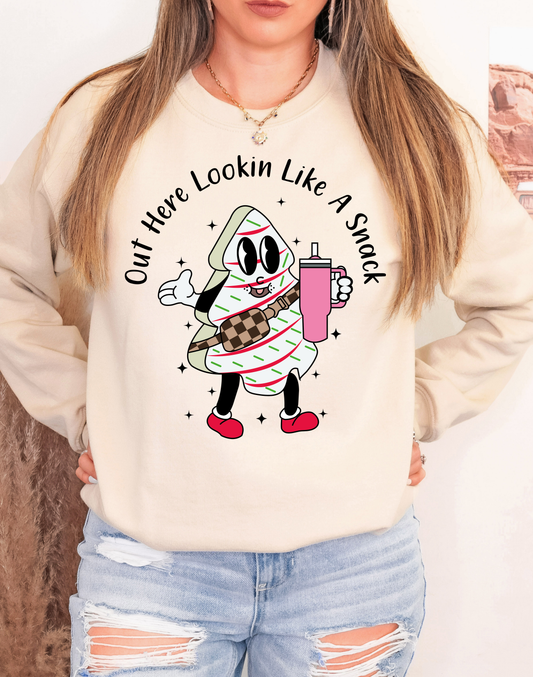 Out here looking like a snack pink cup sweat shirt