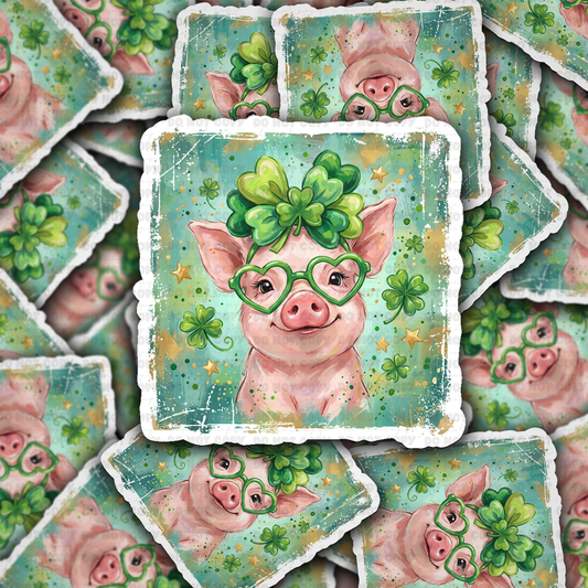 St patricks day Pig sticker