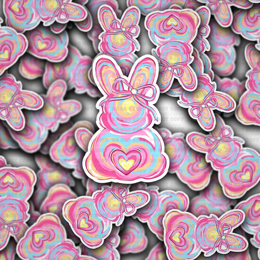 Pink bunny sticker