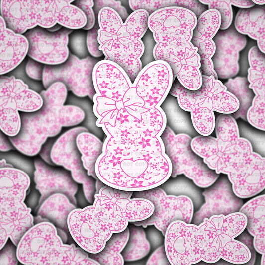 Pink lace bunny sticker