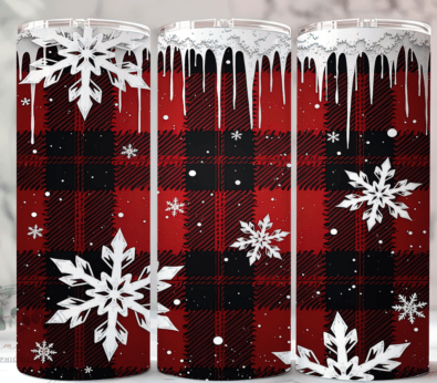 Plaid snowflakes tumbler