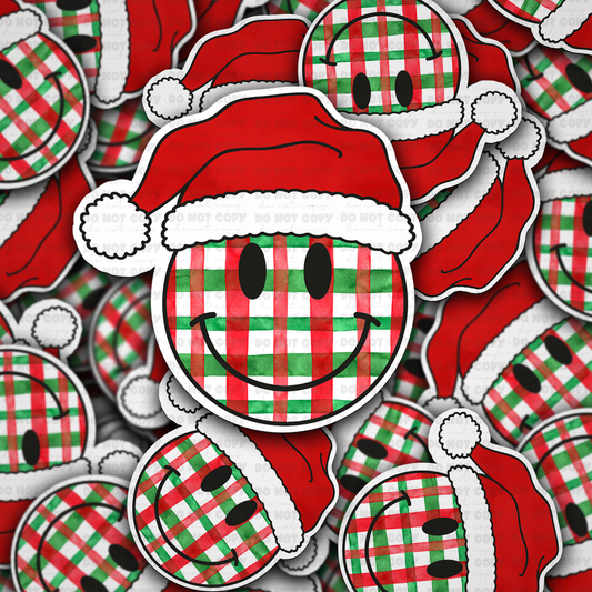 Plaid Christmas smile sticker