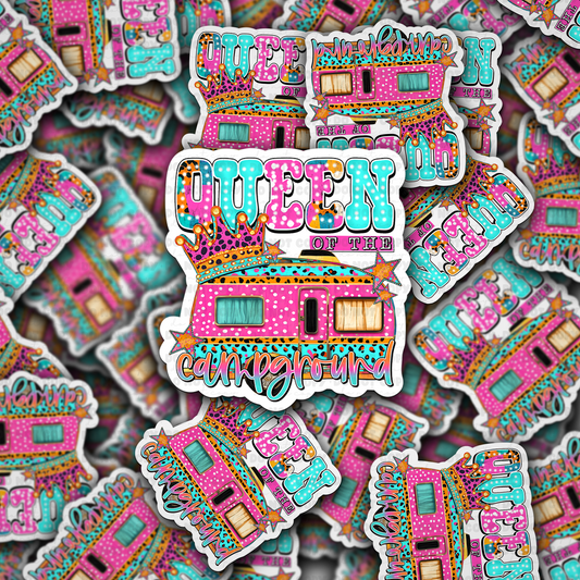 Queen of the campground  sticker
