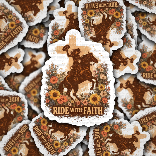 Ride with faith sticker