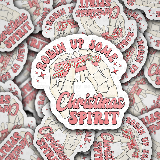 Rolling up some Christmas spirit sticker