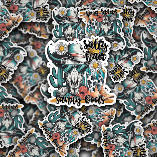 salty hair sandy boots sticker