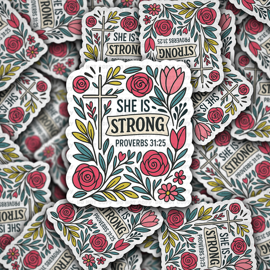she is strong sticker