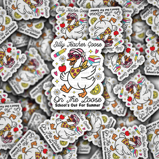 Silly teacher goose sticker