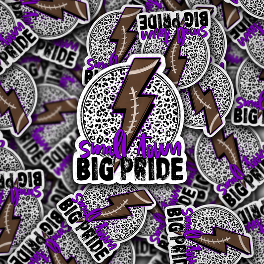 Small town big pride purple sticker