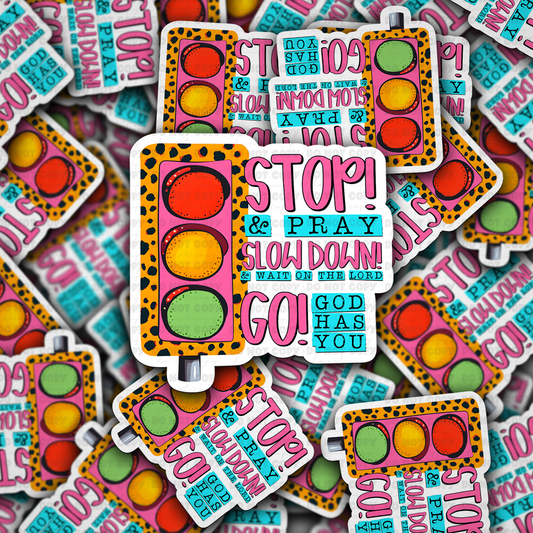 stop and pray  sticker