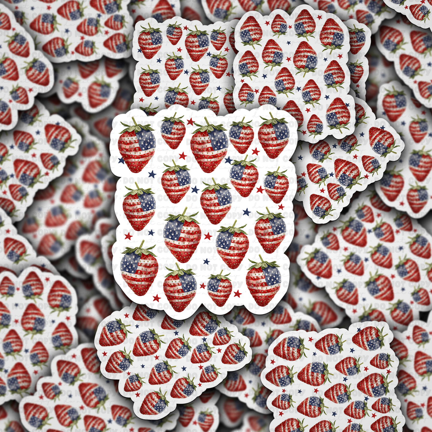 Strawberry flag sticker