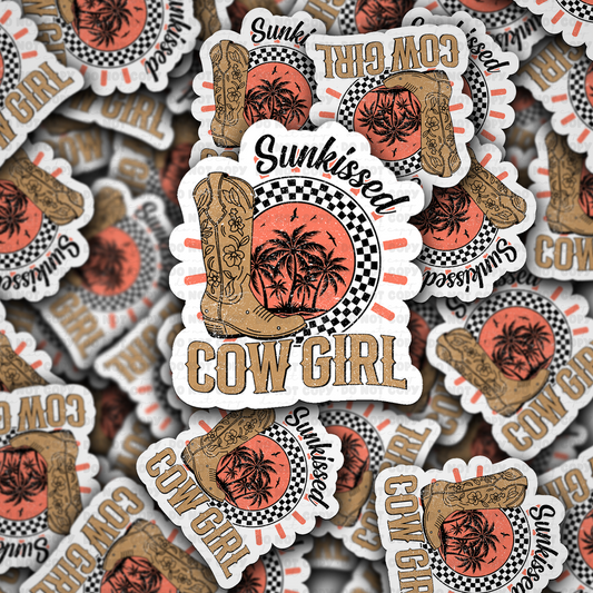 Sunkissed cow girl sticker