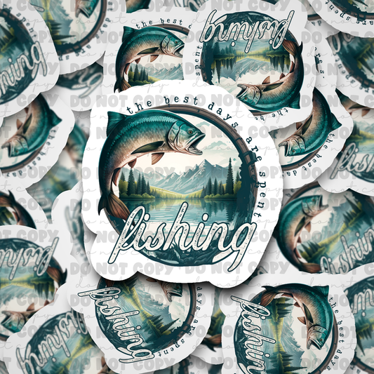 The best days are spent fishing sticker