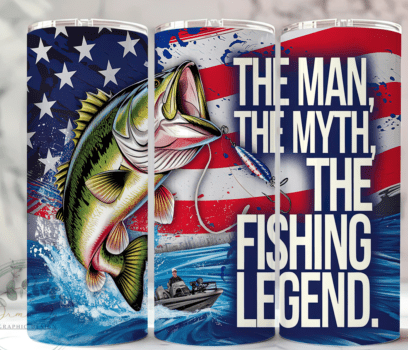 The man the myth the fishing legend tumbler