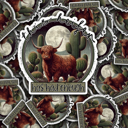 This heifer has had enough sticker