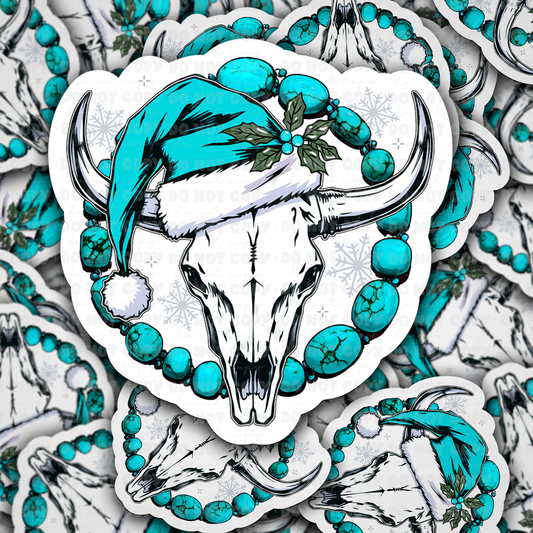 turquoise skull sticker