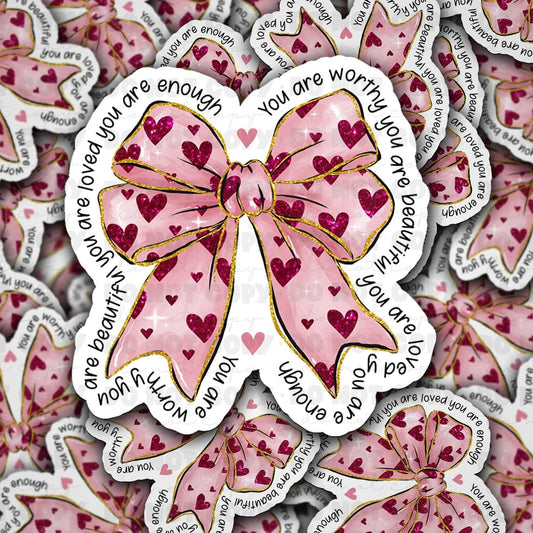 You are beautiful bow sticker
