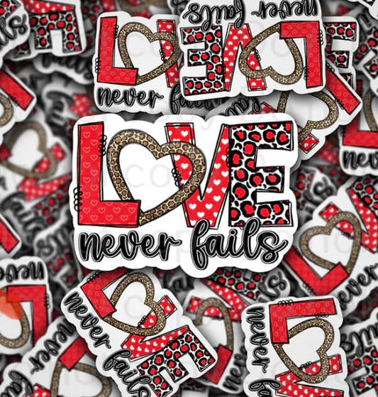 love never fails sticker