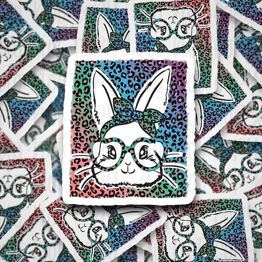 leopard bunny sticker