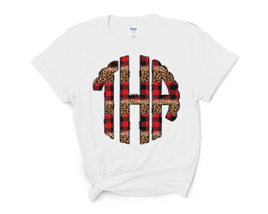 monogram white christmas shirt